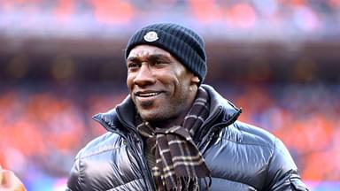 Denver Broncos former tight end Shannon Sharpe in attendance against the New England Patriots in the AFC Championship football game at Sports Authority Field at Mile High.