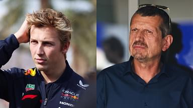 Liam Lawson (L) and Guenther Steiner (R)