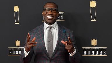 Shannon Sharpe during red carpet arrivals for the NFL Honors show at the Fox Theatre.