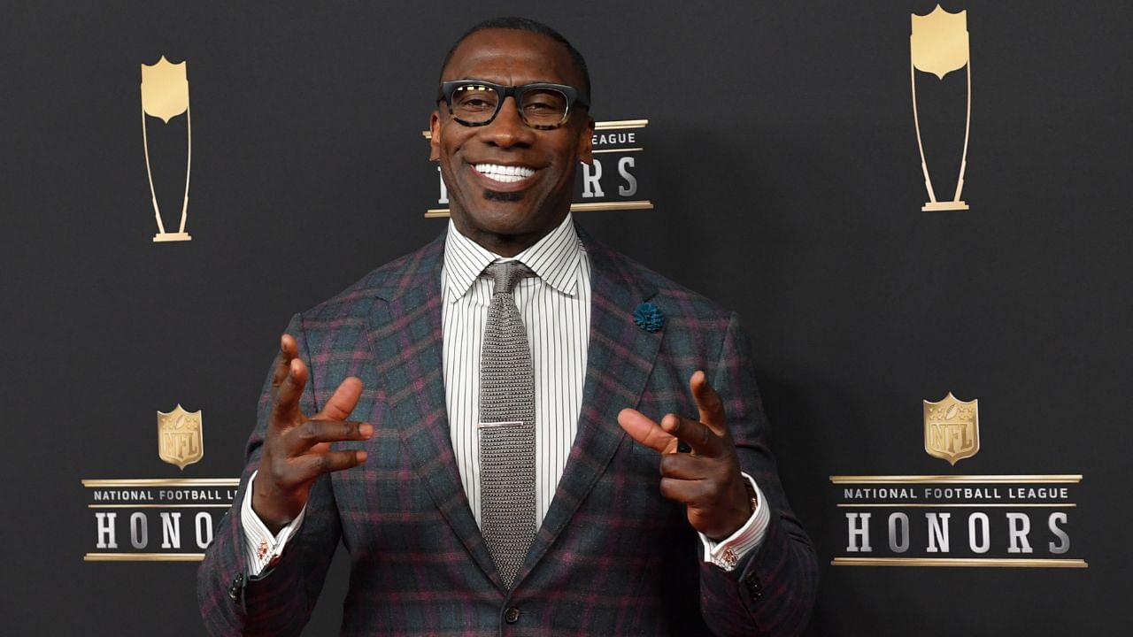 Shannon Sharpe during red carpet arrivals for the NFL Honors show at the Fox Theatre.