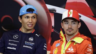 Alexander Albon of Williams and Charles Leclerc of Ferrari during press conference, ahead of the Formula 1 Grand Prix of Monaco