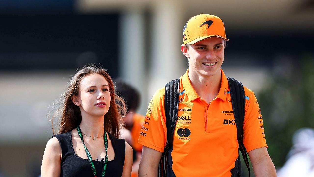 Oscar Piastri of Australia and McLaren and Girlfriend Lily Zneimer gesturing, Gesture, Qualifying, F1 Grand Prix of Abu Dhabi, Yas Marina Circuit on December 07, 2024 in Abu Dhabi, United Arab Emirates