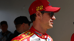 Feb 16, 2025; Daytona Beach, Florida, USA; NASCAR Cup Series driver Joey Logano (22) walks to the drivers meeting before the Daytona 500 at Daytona International Speedway. Mandatory Credit: Peter Casey-Imagn Images