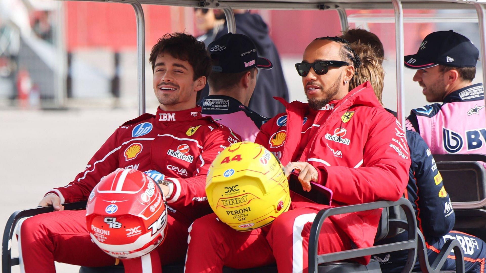 Lewis Hamilton Scuderia Ferrari HP, 44 , Charles Leclerc Scuderia Ferrari HP, 16, BAH, Bahrain Pre-season Testing