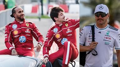 Lewis Hamilton, Charles Leclerc (L) and Valtteri Bottas (R)