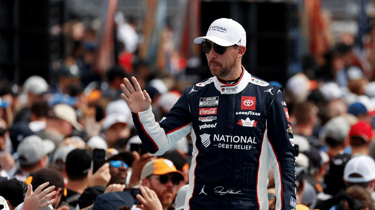 NASCAR Cup Series driver Denny Hamlin (11) during the Daytona 500 at Daytona International Speedway.