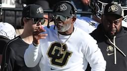 Nov 9, 2024; Lubbock, Texas, USA; Colorado Buffalos head coach Deion Sanders in the first half during the game against the Texas Tech Red Raiders at Jones AT&T Stadium and Cody Campbell Field.