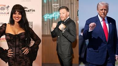 Nina Marie Daniele (L), Conor McGregor (C), Donald Trump (R)