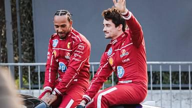 Leclerc and Hamilton at Scuderia Ferrari HP Drivers Presentation in Milan Milan