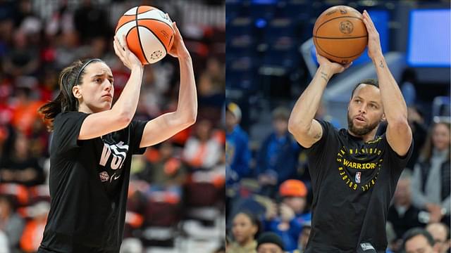 Caitlin Clark(L) and Stephen Curry(R)