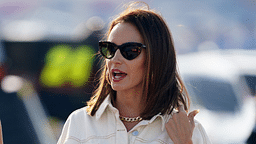 Sep 5, 2021; Darlington, South Carolina, USA; Samantha Busch walks down pit road prior to the Cook Out Southern 500 at Darlington Raceway. Mandatory Credit: Jasen Vinlove-Imagn Images