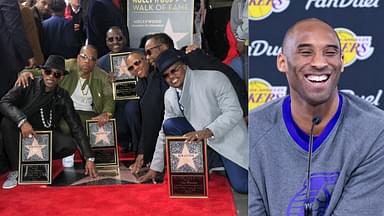 Johnny Gill of New Edition (L) and Kobe Bryant (R)