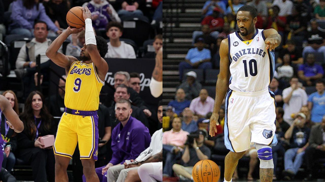 Bronny James(L) and Gilbert Arenas(R)