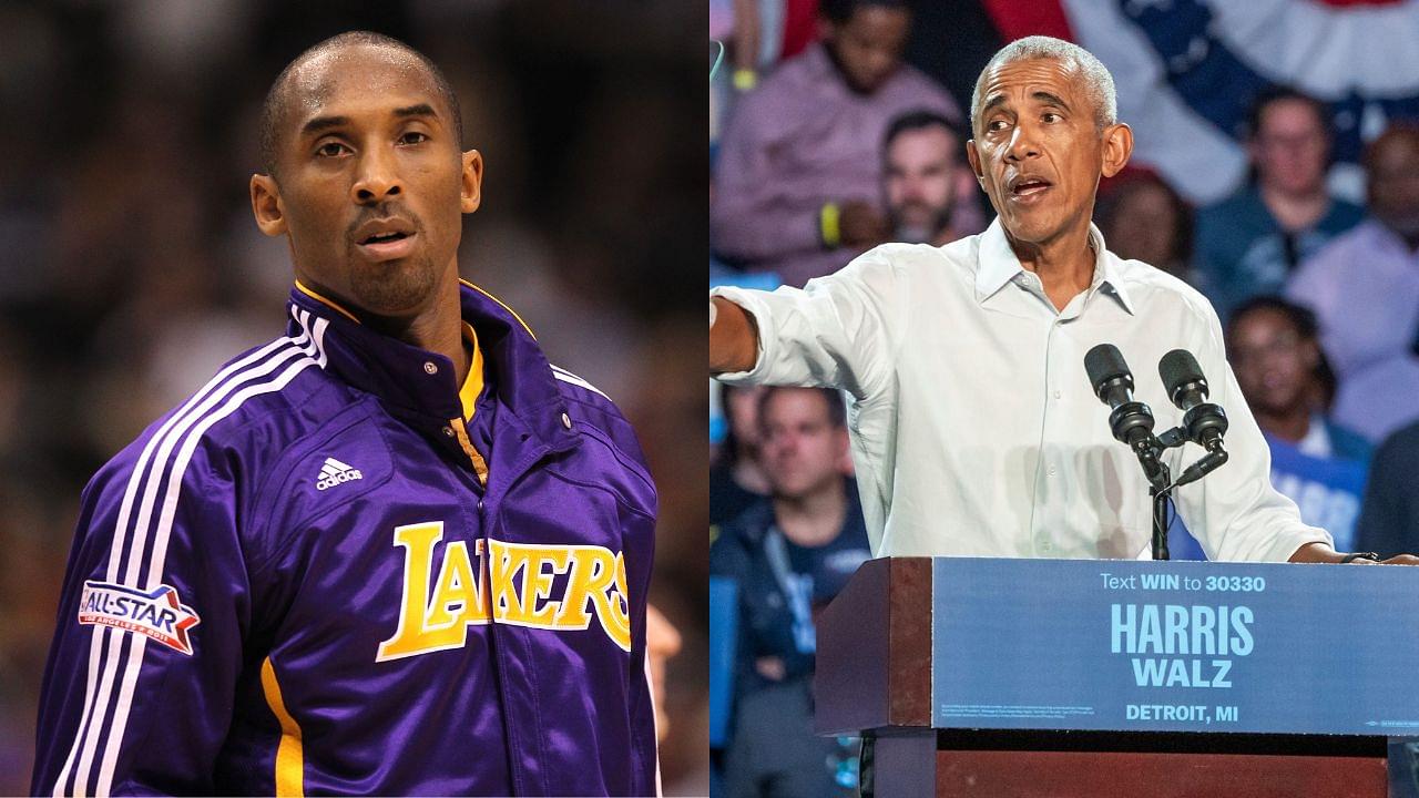 Kobe Bryant(L) and President Barack Obama(R)