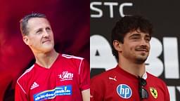 Michael Schumacher (L) and Charles Leclerc (R)