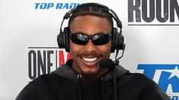Minnesota Vikings receiver Justin Jefferson on the ESPN radio set on radio row at the Super Bowl LIX media center at Ernest N. Morial Convention Center.