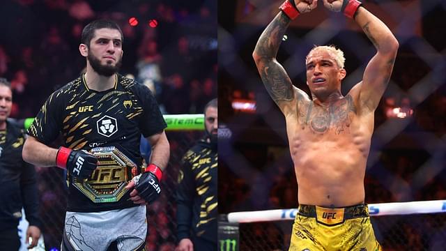 Islam Makhachev (L), Charles Oliveira (R)