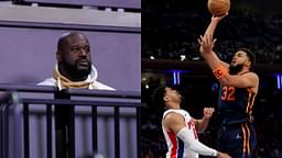 Shaquille O'Neal (L), Karl Anthony Towns (R)