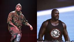 Chris Brown (L), Shaquille O'Neal (R)