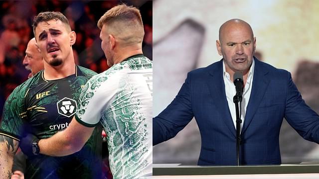 Tom Aspinall (L), Dana White (R)
