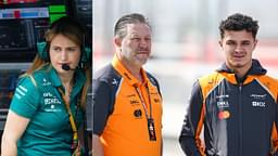 Bernie Collins(L), Zak Brown and Lando Norris(R)