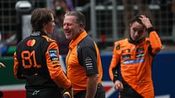 Oscar Piastri (AUS) - Lando Norris (GBR) - McLaren Formula 1 Team - McLaren MCL39 - Mercedes A Zak Brown (USA) - CEO McLaren Racing during F1 Grand Prix of CHINA at Shanghai International Circuit