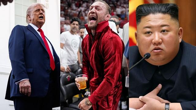 Donald Trump (L), Conor McGregor (C), Kim Jung Un (R)
