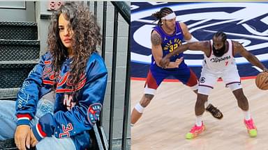Nina Marie Daniele (L), James Harden (R)