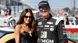 MARTINSVILLE, VA - OCTOBER 29: Kyle Busch ( 8 Richard Childress Racing BetMGM Chevrolet) with wife Samantha on pit road prior to the running of the NASCAR, Motorsport, USA Cup Series Playoff Xfinity 500 on October 29, 2023 at Martinsville Speedway in Martinsville, VA. (Photo by Jeff Robinson Icon Sportswire) AUTO: OCT 29 NASCAR Cup Series Playoff Xfinity 500 EDITORIAL USE ONLY Icon231029267500