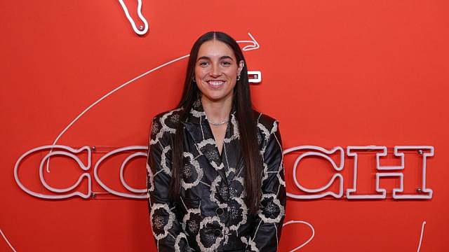 Georgia Amoore on the orange carpet before the 2025 WNBA Draft at The Shed at Hudson Yards