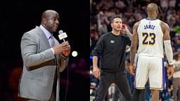 Magic Johnson (L), JJ Redick and LeBron James (R)