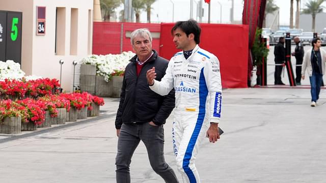 Formula 1 Testfahrten Bahrain 2025 27.02.2025, Bahrain International Circuit, Sakhir, Formula 1 Testfahrten Bahrain 2025 ,im Bild Carlos Sainz Jr. (ESP), Williams Racing mit seinem Vater Caros Sainz Sr.. *** Formula 1 Testing Bahrain 2025 27 02 2025