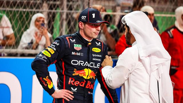 1 Max Verstappen (NLD, Oracle Red Bull Racing), Mohammed Ben Sulayem (UAE, FIA President), F1 Grand Prix of Saudi Arabia at Jeddah Corniche Circuit on April 20, 2025 in Jeddah, Saudi Arabia.