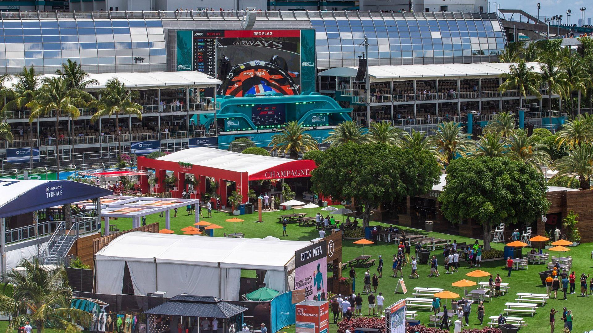 A view of the Miami International Autodrome is being seen during the Formula 1 Crypto.com Miami Grand Prix 2024 in Miami, USA, on May 3, 2024