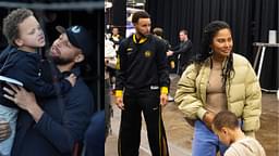 Steph Curry and Canon Curry (L), Steph Curry and Ayesha Curry (R)