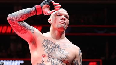 Anthony Smith (red gloves) prepares to fight Zhang Mingyang (not pictured) during UFC Fight Night at T-Mobile Center.