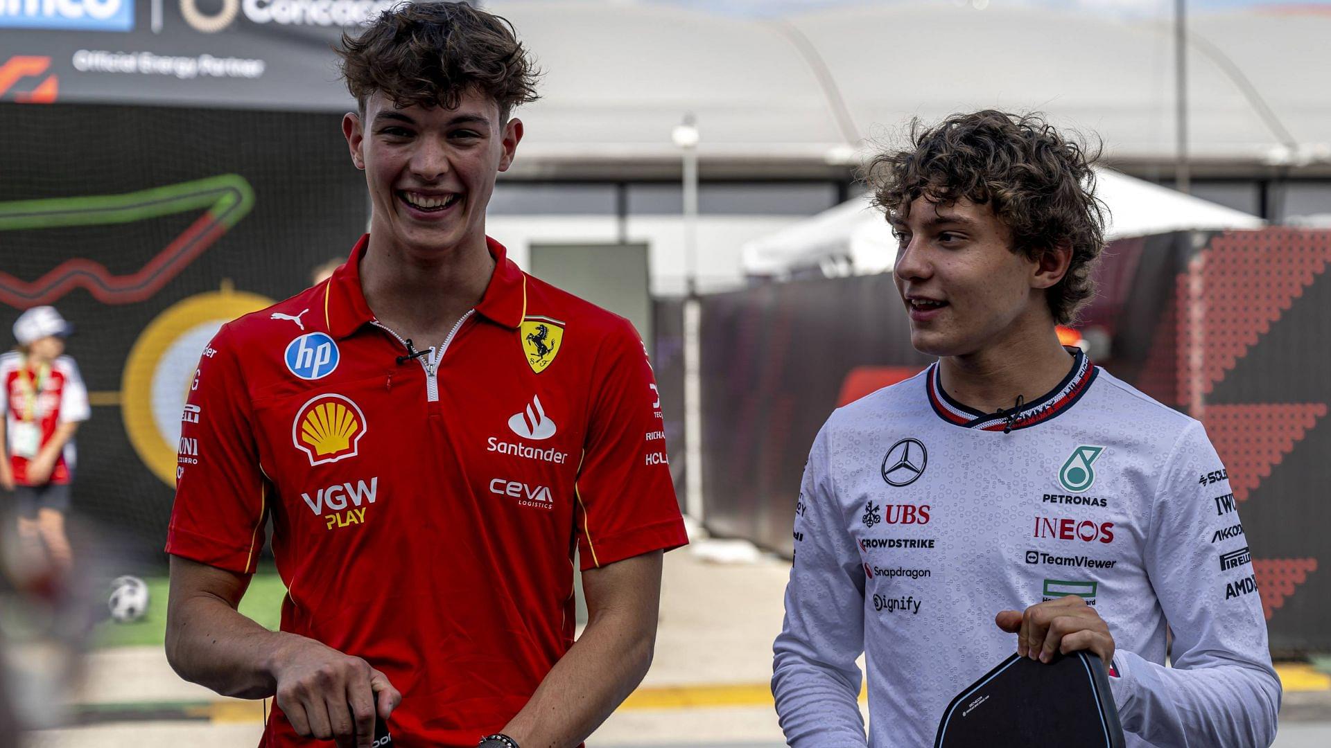 Austin - 19-10-2024, Circuit of the Americas, Andrea Kimi Antonelli and Oliver Bearman at the Formula 1 United States of America Grand Prix 2024 Saturday Formula 1 United States of America Grand Prix 2024