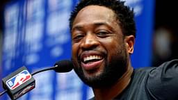 Feb 16, 2019; Charlotte, NC, USA; Team Lebron guard Dwayne Wade of the Miami Heat (3) speaks during the NBA All-Star Media Day at Bojangles Coliseum. Mandatory Credit: Jeremy Brevard-Imagn Images