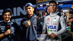 Carlos Sainz and Alex Albon (L), Isack Hadjar (R)