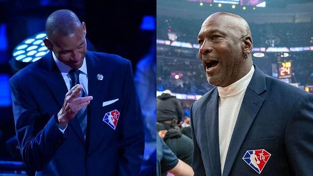 Reggie Miller (L), Michael Jordan (R)