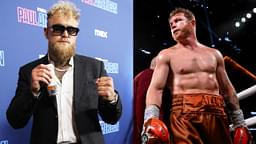 Jake Paul (L), Canelo Alvarez (R)