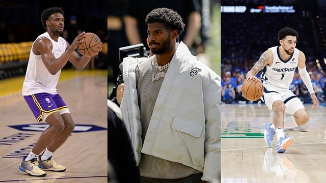 Bronny James (L), Shedeur Sanders (C), Scotty Pippen Jr. (R)