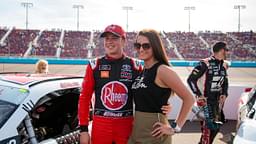 Christopher Bell (left) with fiance Morgan Kemenah during the Desert Diamond Casino West Valley 200 at ISM Raceway.