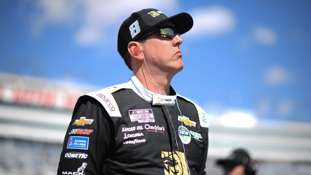 NASCAR Cup Series driver Kyle Busch (8) during qualifying for the Pennzoil 400 at Las Vegas Motor Speedway.