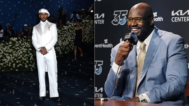 Lewis Hamilton(L), Shaquille O Neal(R)