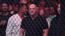 UFC CEO Dana White watches the fight between Cub Swanson (red gloves) and Billy Quarantillo (blue gloves) at Amalie Arena.