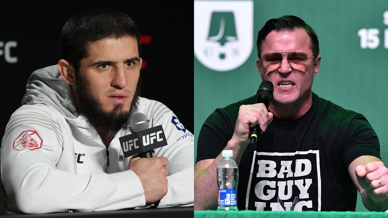 Islam Makhachev (L) and Chael Sonnen (R)