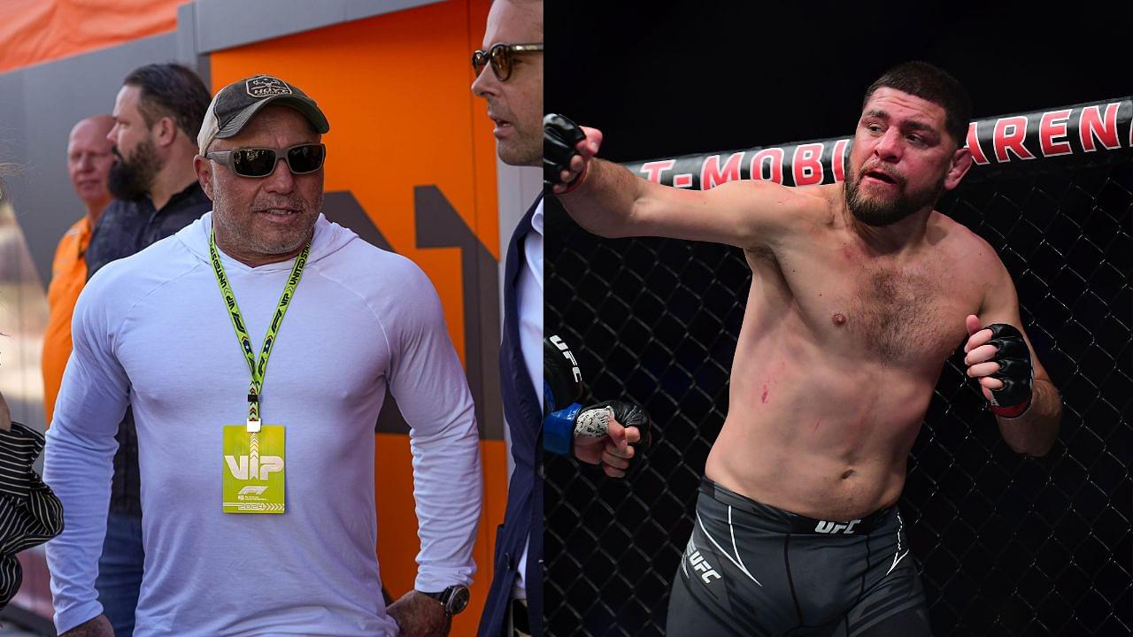 Joe Rogan (L), Nick Diaz (R)