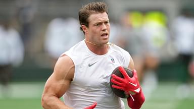New York Giants wide receiver Alex Bachman warms up before a preseason against the New York Jets at MetLife Stadium on Sunday, August 28, 2022. Nfl Giants Vs Jets Preseason Game Giants At Jets