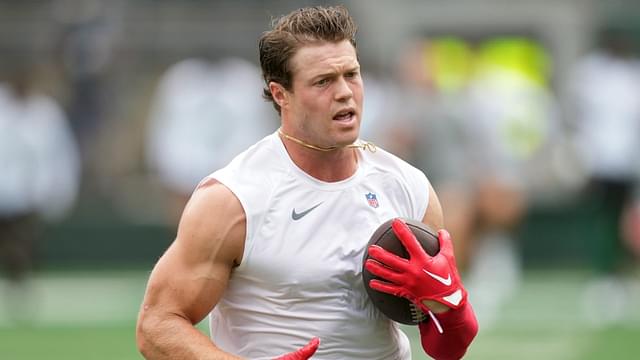 New York Giants wide receiver Alex Bachman warms up before a preseason against the New York Jets at MetLife Stadium on Sunday, August 28, 2022. Nfl Giants Vs Jets Preseason Game Giants At Jets